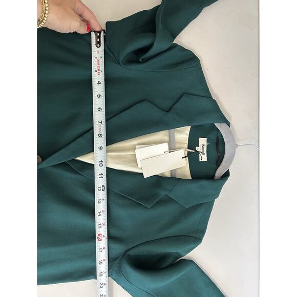 Samuji Long Jacket Blazer Hunter Green Old Money Size 36 (XS/S) ITALY MSRP $700 - Picture 7 of 10